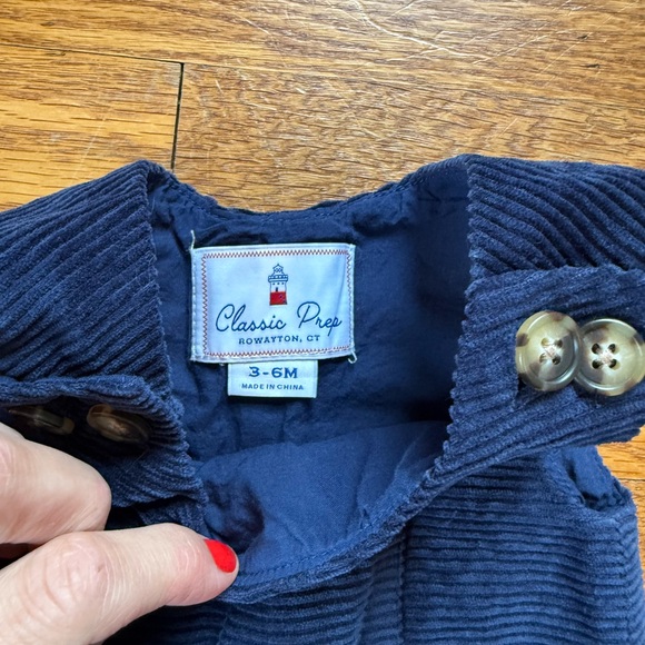Classic Prep Blue Corduroy Baby Overalls - Picture 3 of 4
